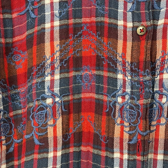 Free People Flannel Academia Preppy Magical Plaid Button-Up Women's M Shirt - Picture 5 of 11
